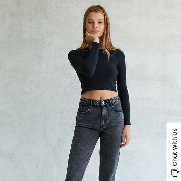 Pacsun Womens Mom Jeans Size 24 Mid Rise OFF BLACK NWT. - Picture 4 of 10